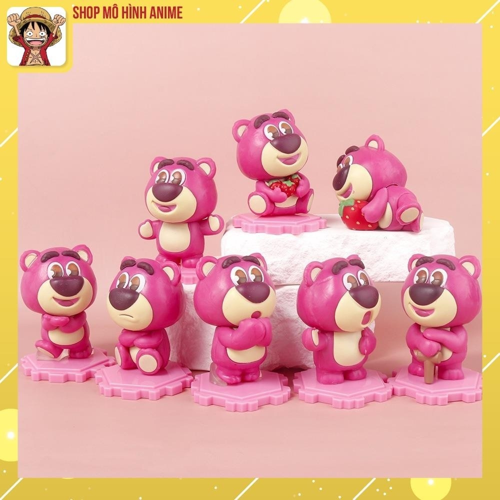 Mô Hình 8 Nhân Vật Gấu Dâu Đáng Yêu Cute, Cao 8cm Thích Hợp Decor Trang Trí Phòng Ngủ, Quà Tặng Sinh Nhật