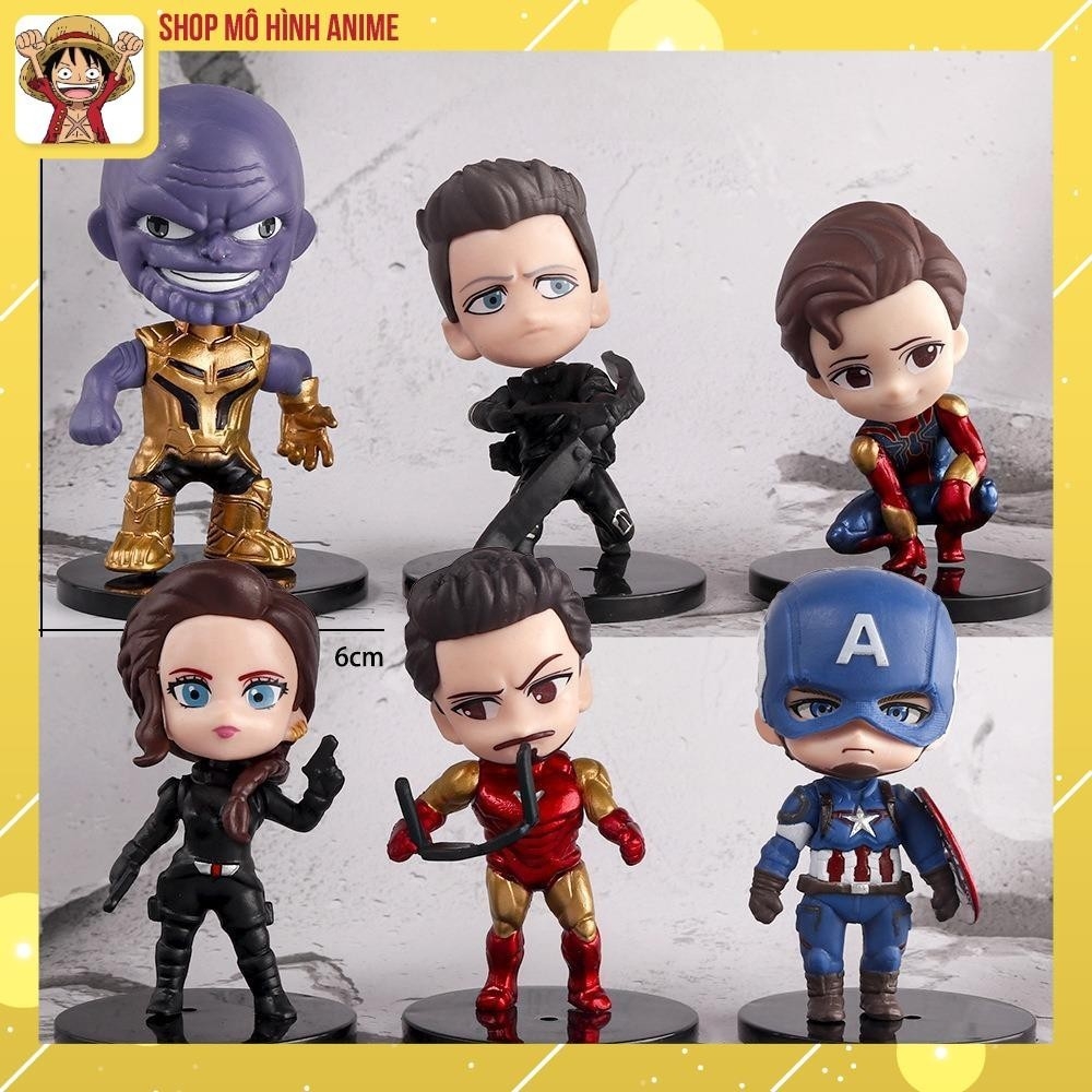 Bộ 6 Mô Hình New Avengers, Các Nhân Vật Siêu Anh Hùng, Cao 10cm, Trang Trí Decor Phòng Làm Việc, Quà Tặng Sinh Nhật