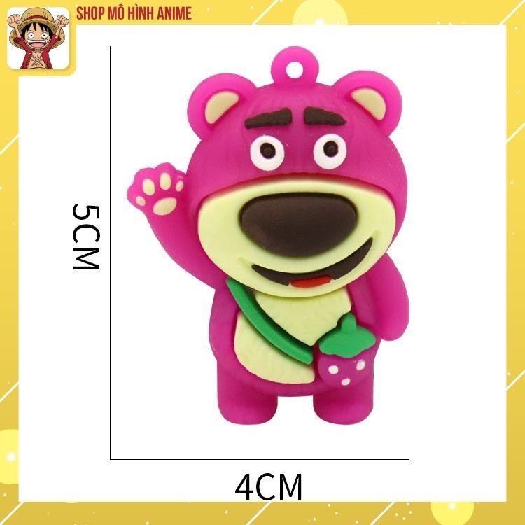 Móc Khóa Nhân Vật Gấu Dâu Lotso, Keo Mềm Cao 5cm, Cute Ngộ Nghĩnh, Thích Hợp Trang Trí Móc Khóa Xe, Móc Khóa Ba Lô
