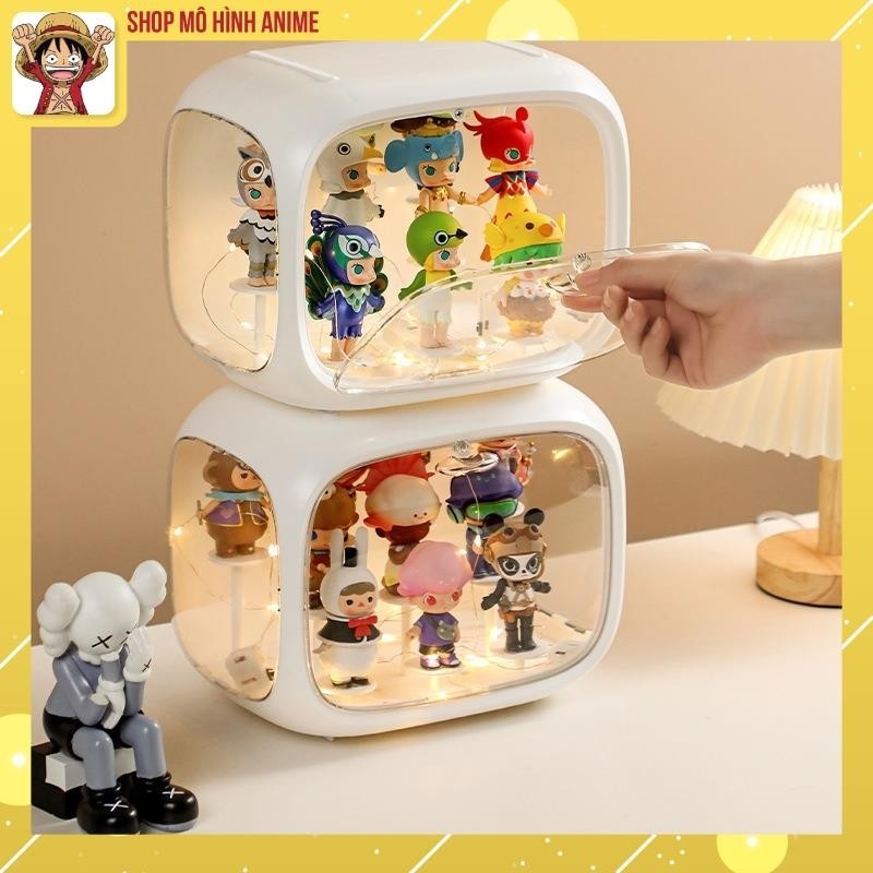 Tủ Acrylic Trưng Bày Mô Hình Popmart, Bubble Mart, Hộp Kệ Cao Cấp, Chống Bụi, Chống Nước Bảo Quản Đồ Vật Sach Sẽ