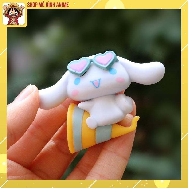 Bộ 6 Mô Hình Thỏ Trắng Cinnamoroll Tai Dài Siêu Ngộ Nghĩnh, Mô Hình Cao 7cm, Decor Trang Trí, Bộ Sưu Tập Nhân Vật