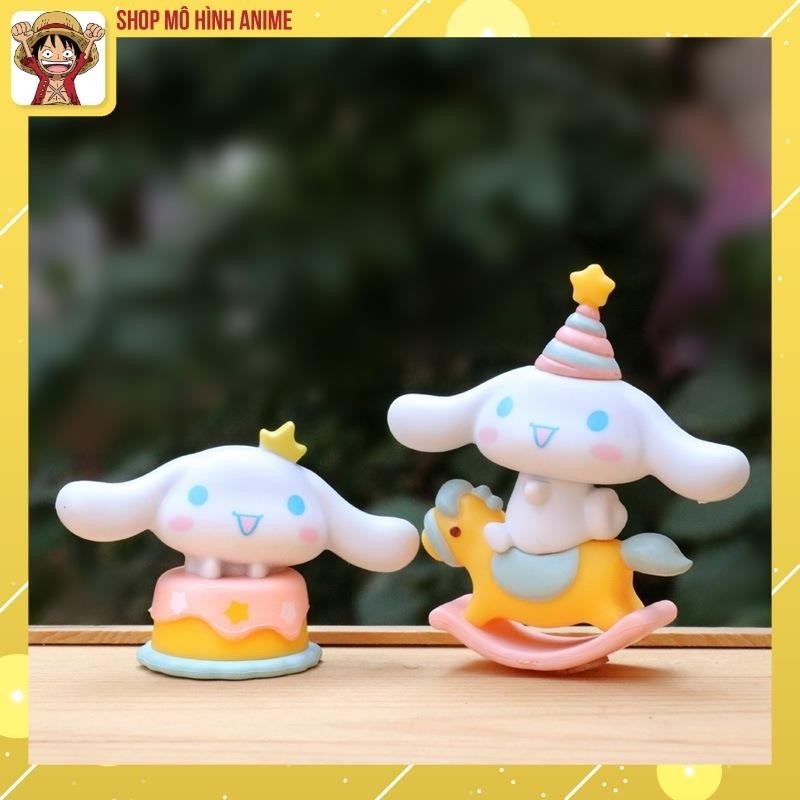 Bộ 6 Mô Hình Thỏ Trắng Cinnamoroll Tai Dài Siêu Ngộ Nghĩnh, Mô Hình Cao 7cm, Decor Trang Trí, Bộ Sưu Tập Nhân Vật