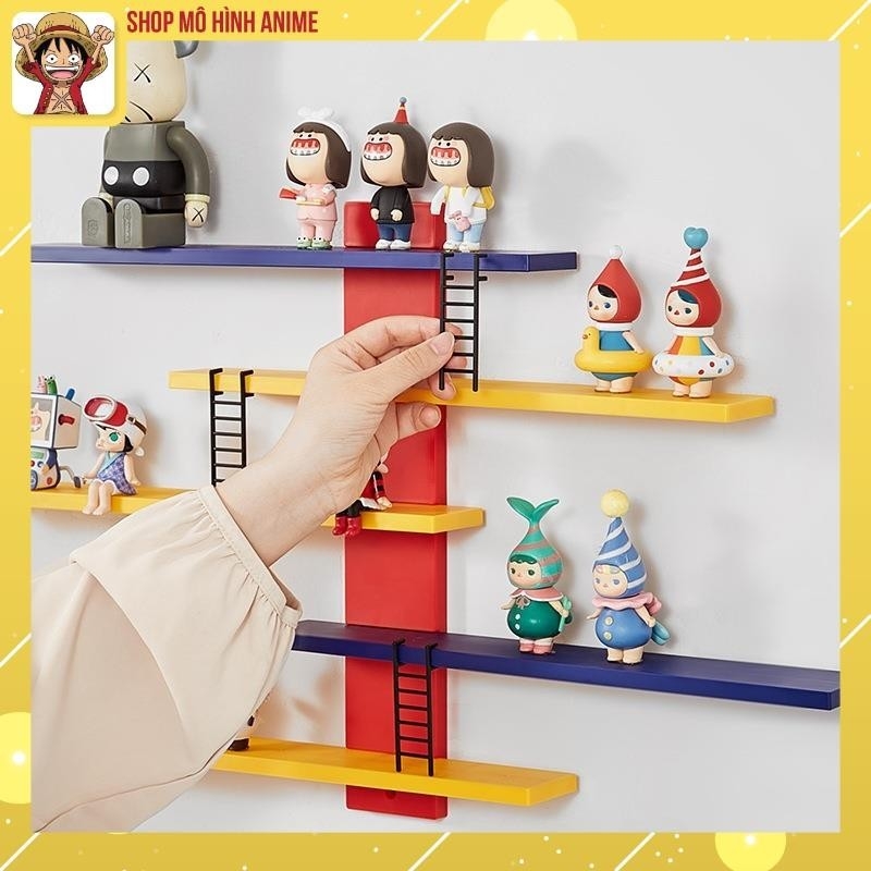 Kệ Gắn Tường Hình Bậc Thang Đa Năng Hiện Đại, Giá Treo Tường Trưng Bày Mô Hình Popmart, Lưu Trữ Đồ Dùng, Đồ Decor