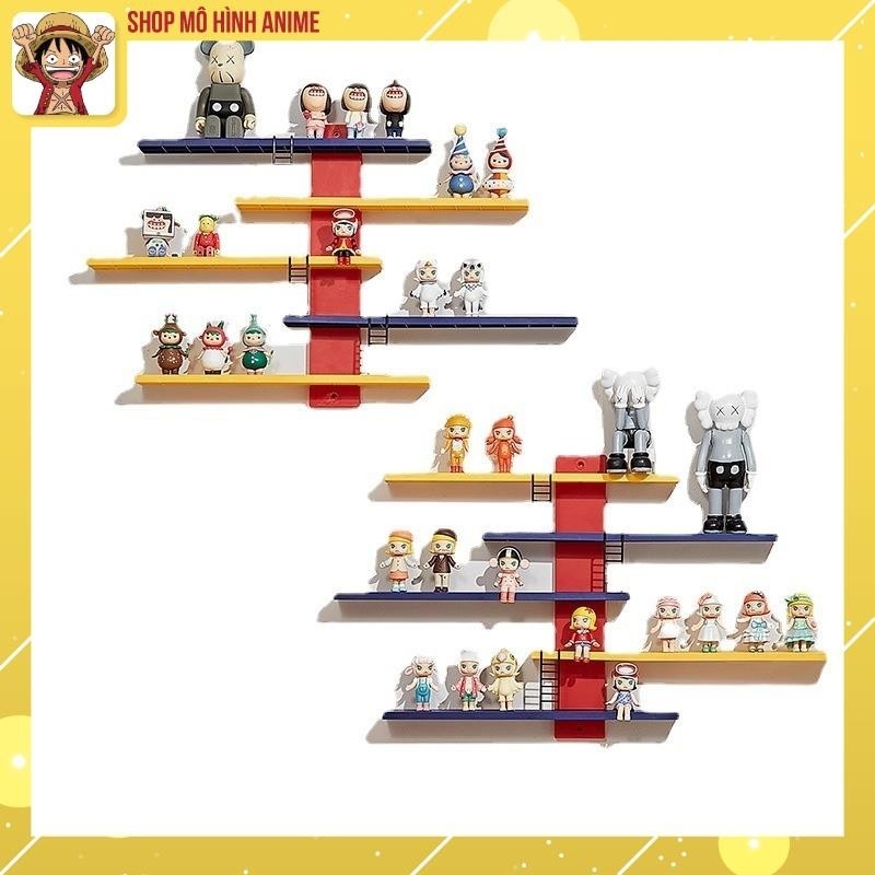 Kệ Gắn Tường Hình Bậc Thang Đa Năng Hiện Đại, Giá Treo Tường Trưng Bày Mô Hình Popmart, Lưu Trữ Đồ Dùng, Đồ Decor