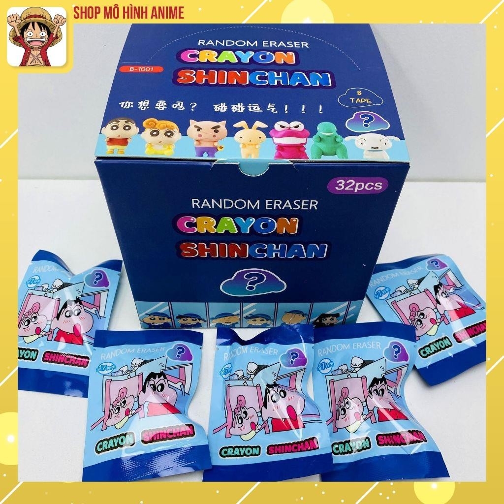 Hộp 32 Mô Hình Tẩy Bút Chì Gấu Dâu, Pokemon, Unbox Mở Quà Sưu Tầm Các Nhân Vật Ngẫu Nhiên, Đồ Chơi Quà Tặng Cho Bé