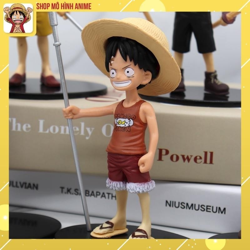 Bộ 5 Mô Hình One Piece Thời Ấu Thơ Luffy, Ace, Sanji, Zoro, Sabo, Mô Hình Cao 15cm Decor Trang Trí, Bộ Sưu Tập Nhân Vật