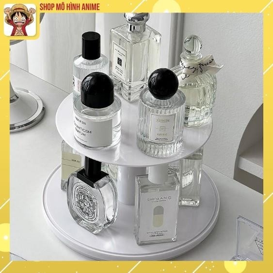 Tủ trưng bày nước hoa , mỹ phẩm chống bụi Hình Tròn , xoay 360, chống bụi