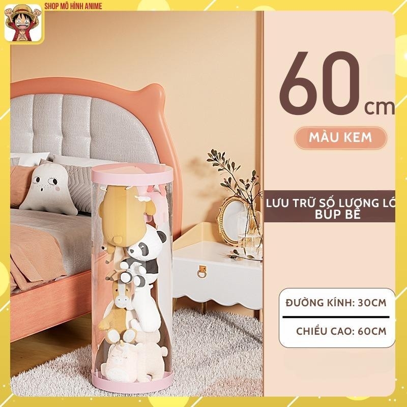 Hộp Đựng Gấu Bông, Búp Bê Hình Trụ Tròn Trong Suốt, Sắp Xếp Đồ Chơi Cho Bé Gọn Gàng, Sạch Sẽ, Đẹp Đẽ