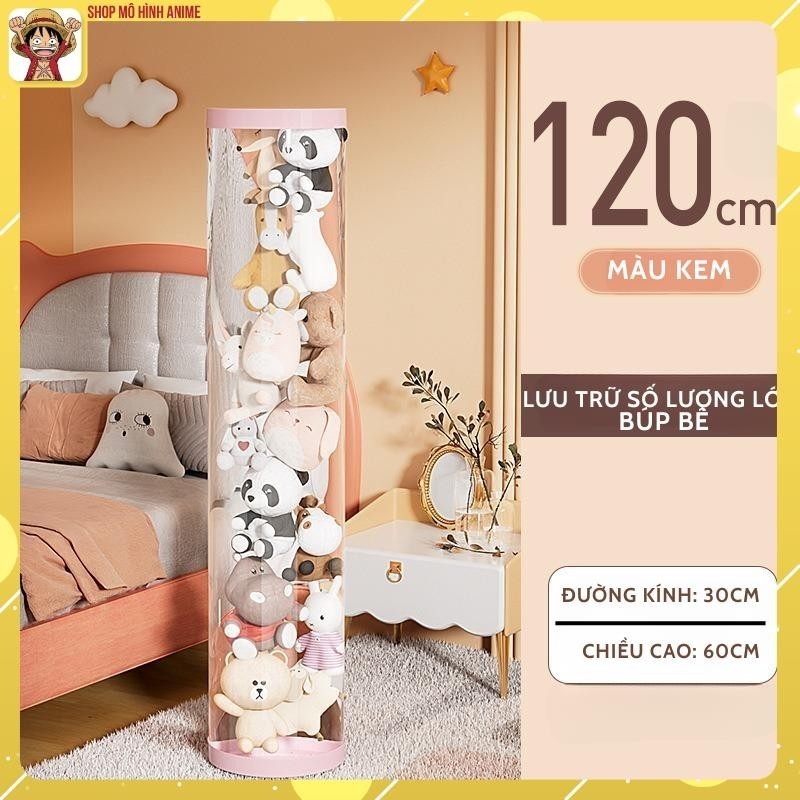 Hộp Đựng Gấu Bông, Búp Bê Hình Trụ Tròn Trong Suốt, Sắp Xếp Đồ Chơi Cho Bé Gọn Gàng, Sạch Sẽ, Đẹp Đẽ