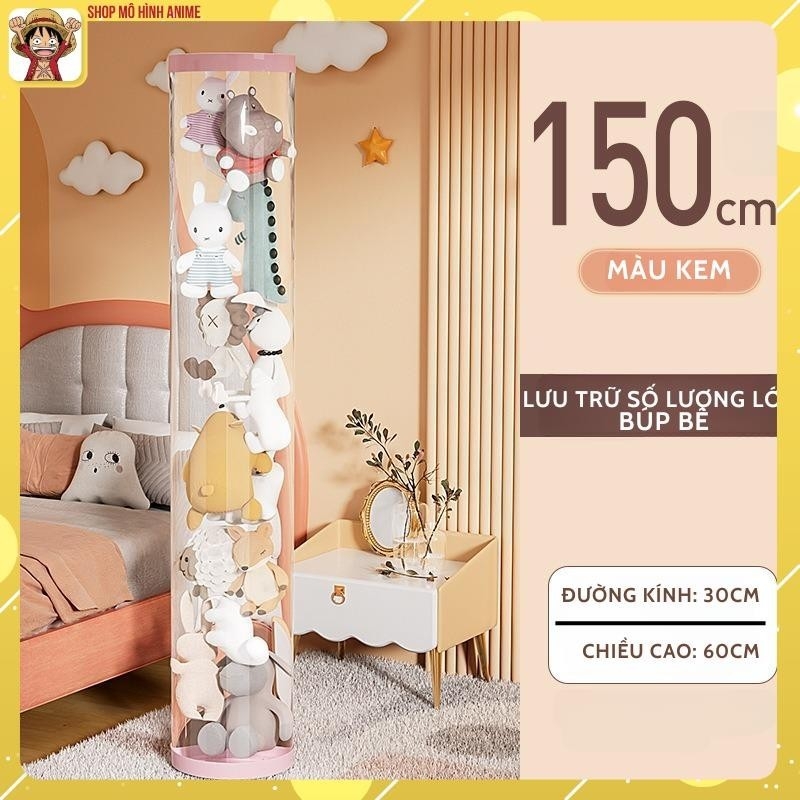 Hộp Đựng Gấu Bông, Búp Bê Hình Trụ Tròn Trong Suốt, Sắp Xếp Đồ Chơi Cho Bé Gọn Gàng, Sạch Sẽ, Đẹp Đẽ