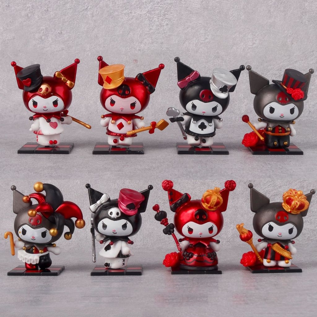 Bộ 8 Mô Hình Kuromi Sanrio Poker Kingdom, Mô Hình Cao Cấp,Thích Hợp Decor Trang Trí, Bộ Sưu Tập Nhân Vật