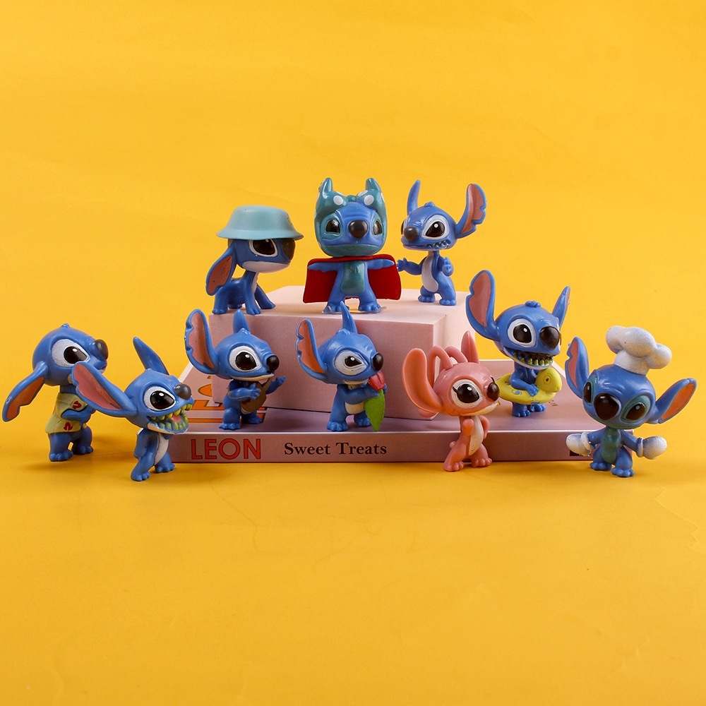 Bộ 10 Mô Hình Phim Hoạt Hình Lilo & Stitch, Mô Hình Cao 6cm, Decor Trang Trí, Bộ Sưu Tập Nhân Vật Yêu Thích