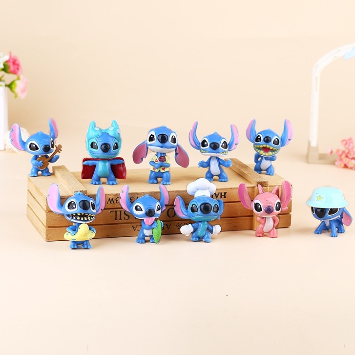 Bộ 10 Mô Hình Phim Hoạt Hình Lilo & Stitch, Mô Hình Cao 6cm, Decor Trang Trí, Bộ Sưu Tập Nhân Vật Yêu Thích