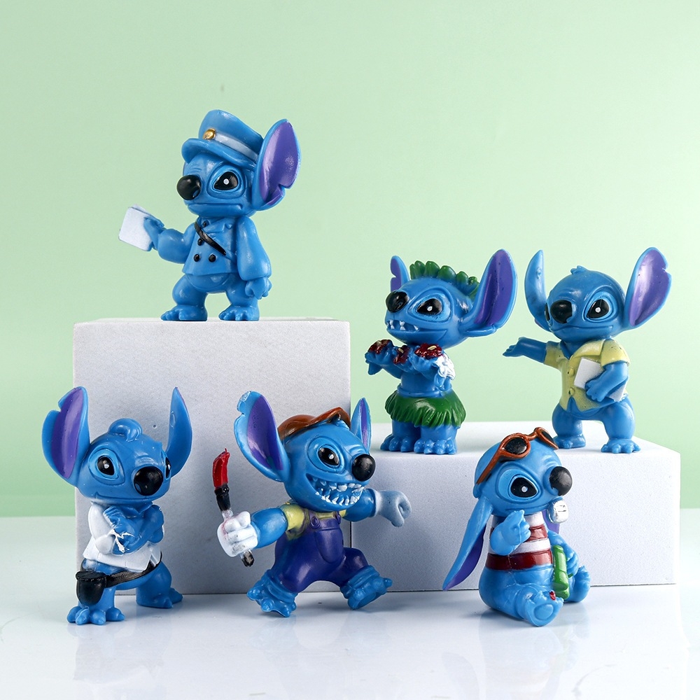 Bộ 6 Mô Hình Phim Hoạt Hình Lilo & Stitch, Mô Hình Cao 6cm, Decor Trang Trí, Bộ Sưu Tập Nhân Vật Yêu Thích