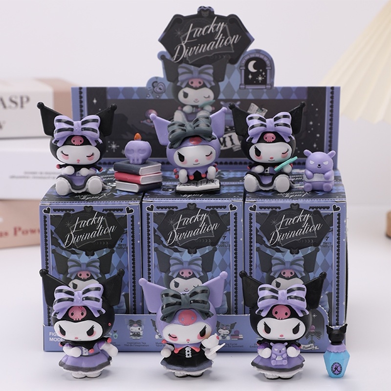 Bộ 6 Mô Hình Kuromi Sanrio FULL BOX,  Nhân Vật Hoạt Hình Yêu Thích, Mô Hình Cao 7cm, Decor Trang Trí, Bộ Sưu Tập