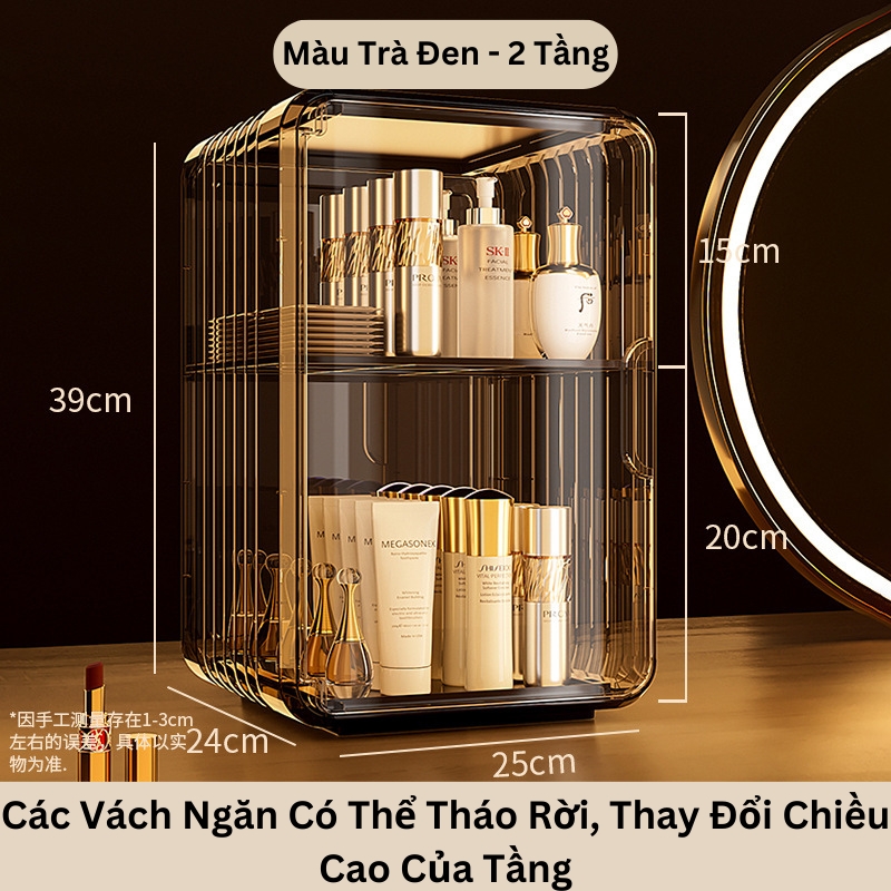 Kệ Đựng Mỹ Phẩm, Nước Hoa, Tủ Bảo Quản Đồ Trang Điểm Chống Bụi, Chống Nước, Trong Suốt Sang Trọng