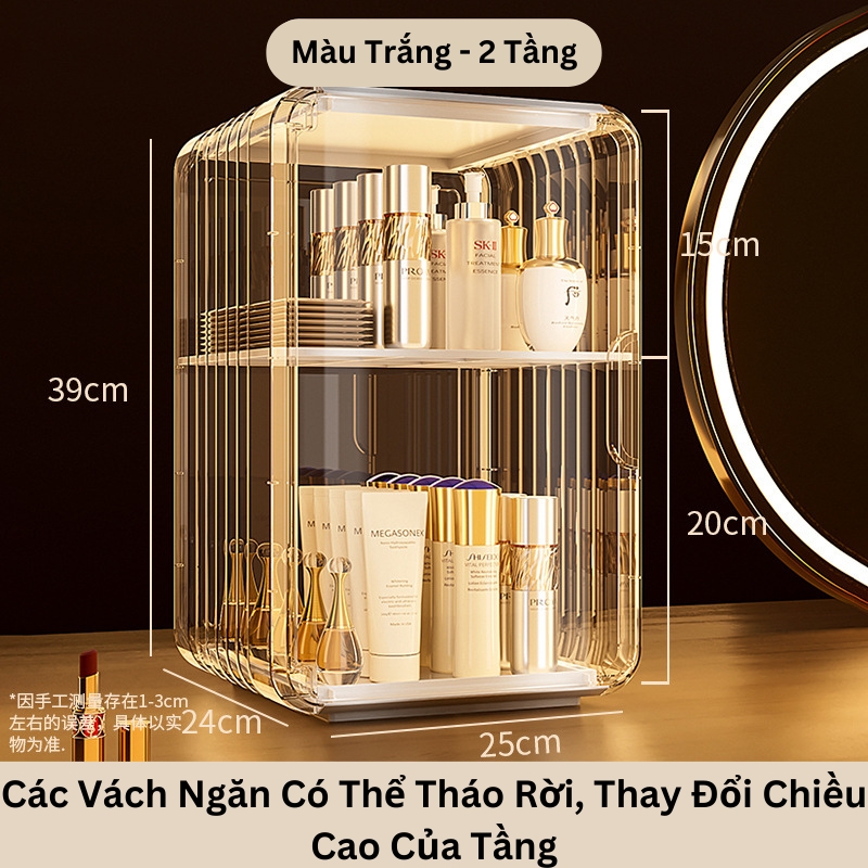 Kệ Đựng Mỹ Phẩm, Nước Hoa, Tủ Bảo Quản Đồ Trang Điểm Chống Bụi, Chống Nước, Trong Suốt Sang Trọng