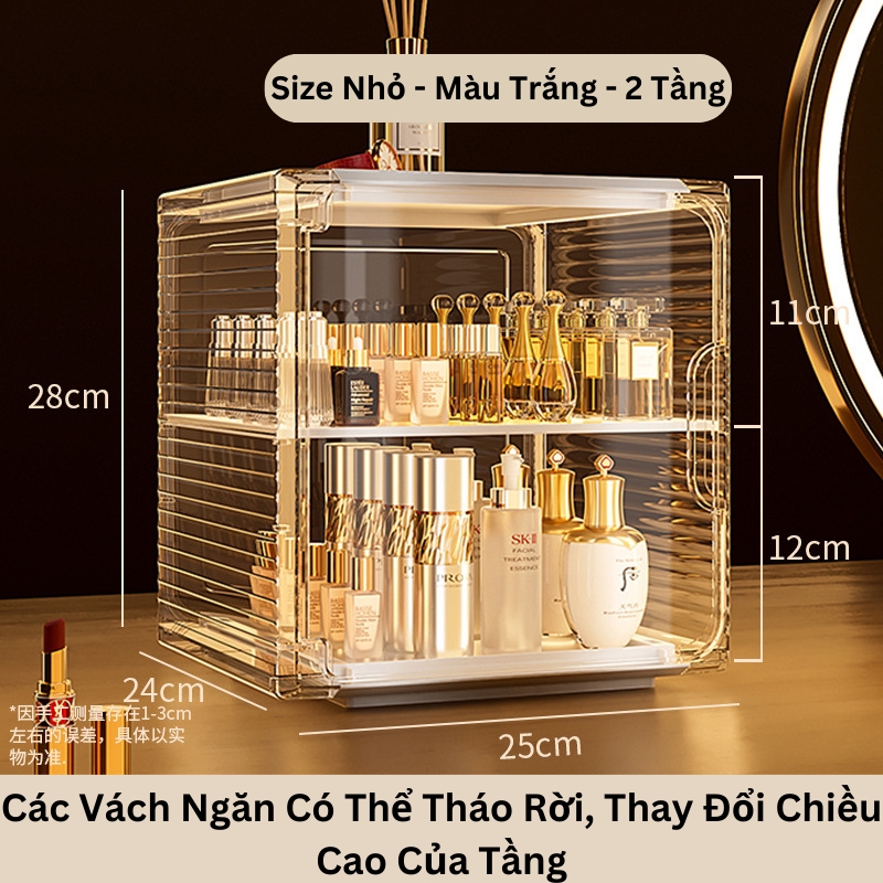 Kệ Đựng Mỹ Phẩm, Nước Hoa, Tủ Bảo Quản Đồ Trang Điểm Chống Bụi, Chống Nước, Trong Suốt Sang Trọng