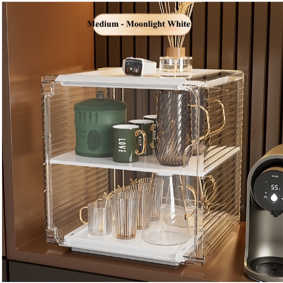 Kệ Đựng Cốc, Ly Nước Acrylic Trong Suốt Chống Bụi Sang Trọng, Sắp Xếp Gọn Gàng, Tiết Kiệm Không Gian