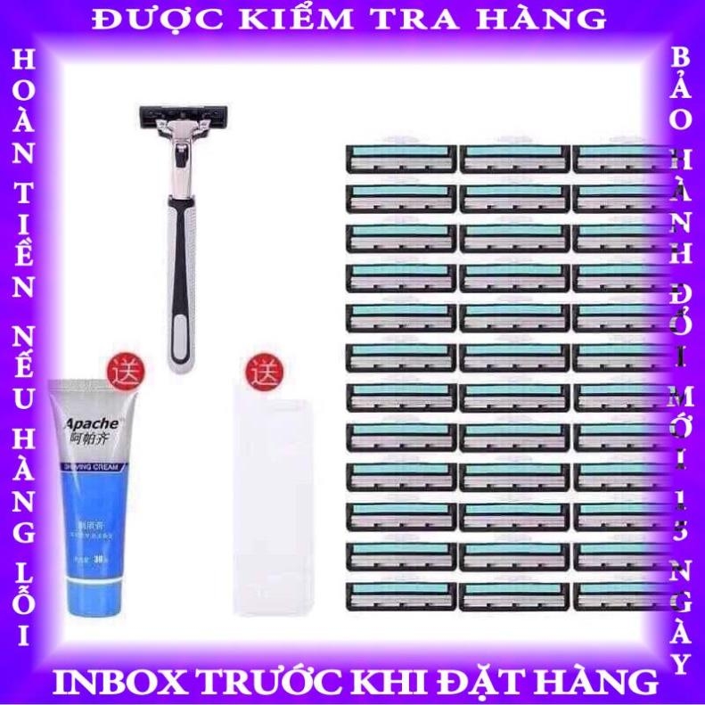 Combo Dao Cạo Râu kèm 36 Lưỡi tặng kèo tuýp kem cạo râu- BEB002