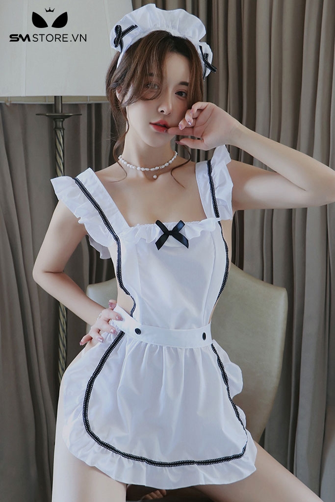 SMS318 - cosplay hầu gái buộc dây với thiết kế dây chéo gợi cảm