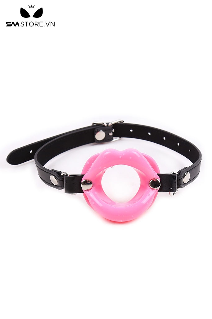 SMT030 - ball gag thiết kế hình miệng với đai màu đen - đồ chơi SM