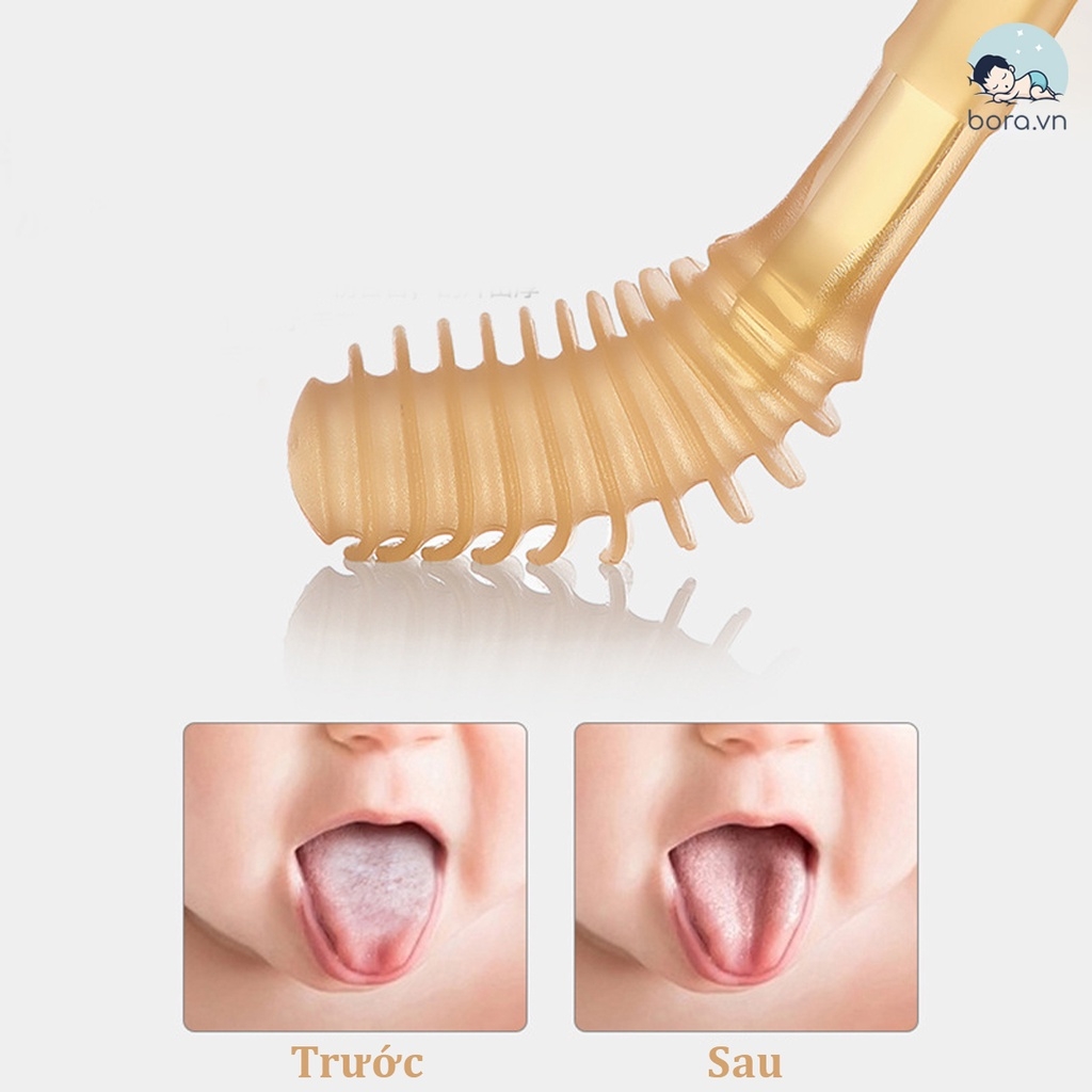 Bàn chải làm sạch răng, lưỡi bằng silicone mềm cho bé - BEE038