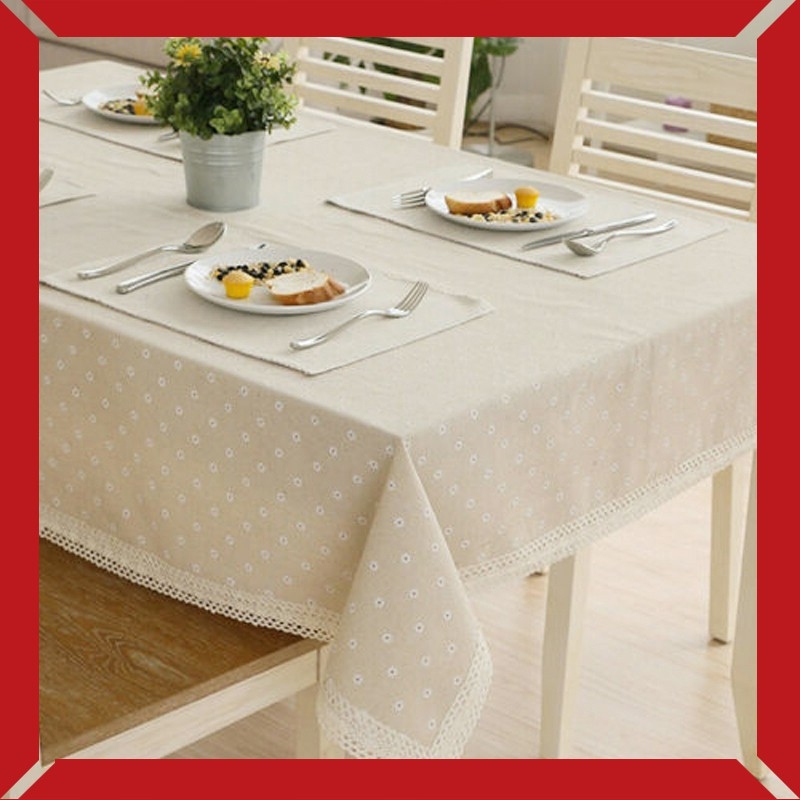 Khăn rải bàn viền ren làm từ cotton chất lượng cao | BEE063