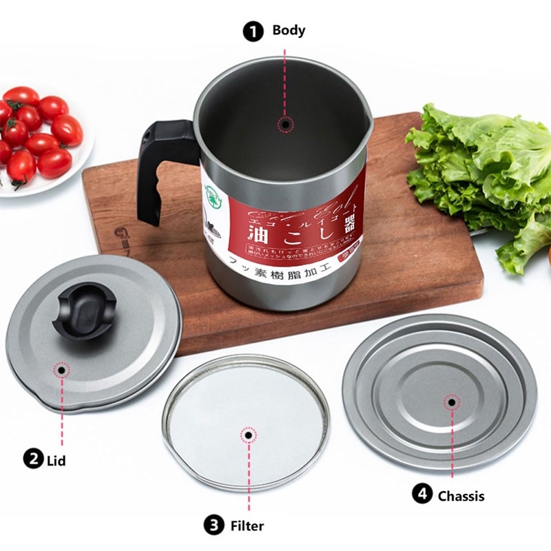 Bình Đựng/Lọc Dầu Ăn Bằng Inox Cao Cấp - BEE071