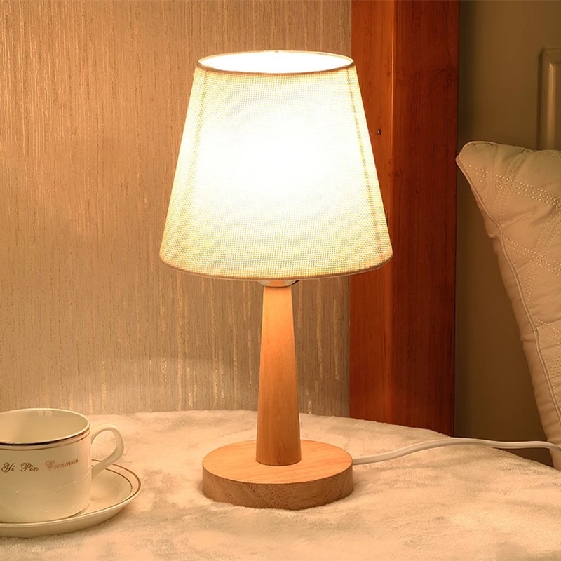Đèn ngủ bằng gỗ Bắc Âu decor trang trí để bàn - BEE084
