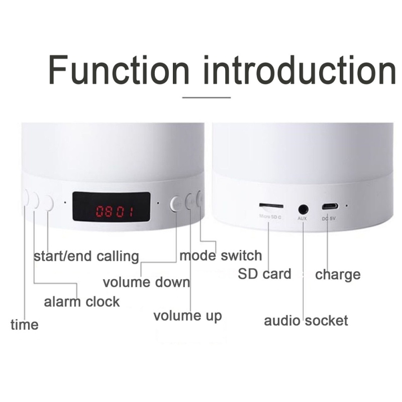 Loa Bluetooth Có Đèn Led, Đồng Hồ Hẹn Giờ | BEE101