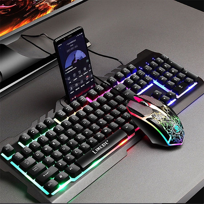 Combo bàn phím giả cơ và chuột gaming có dây T21 Led - BEE109