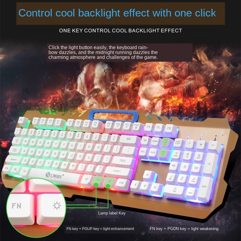 Combo bàn phím giả cơ và chuột gaming có dây T21 Led - BEE109