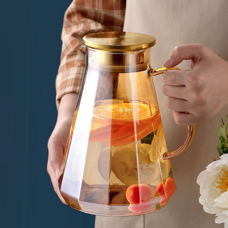 (Tặng 4 Cốc) Bình Đựng Nước Thủy Tinh Phong Cách Bắc Âu Sang Trọng | BEE119