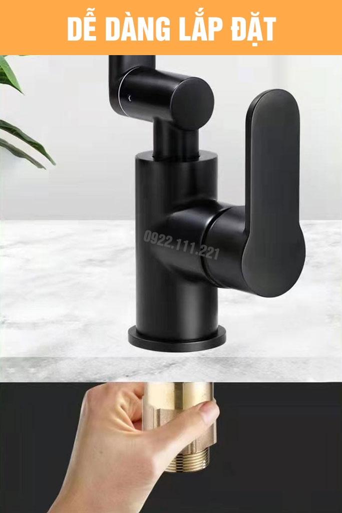 Vòi nước rửa chén bát xịt 720 độ tăng áp nóng lạnh BEE001