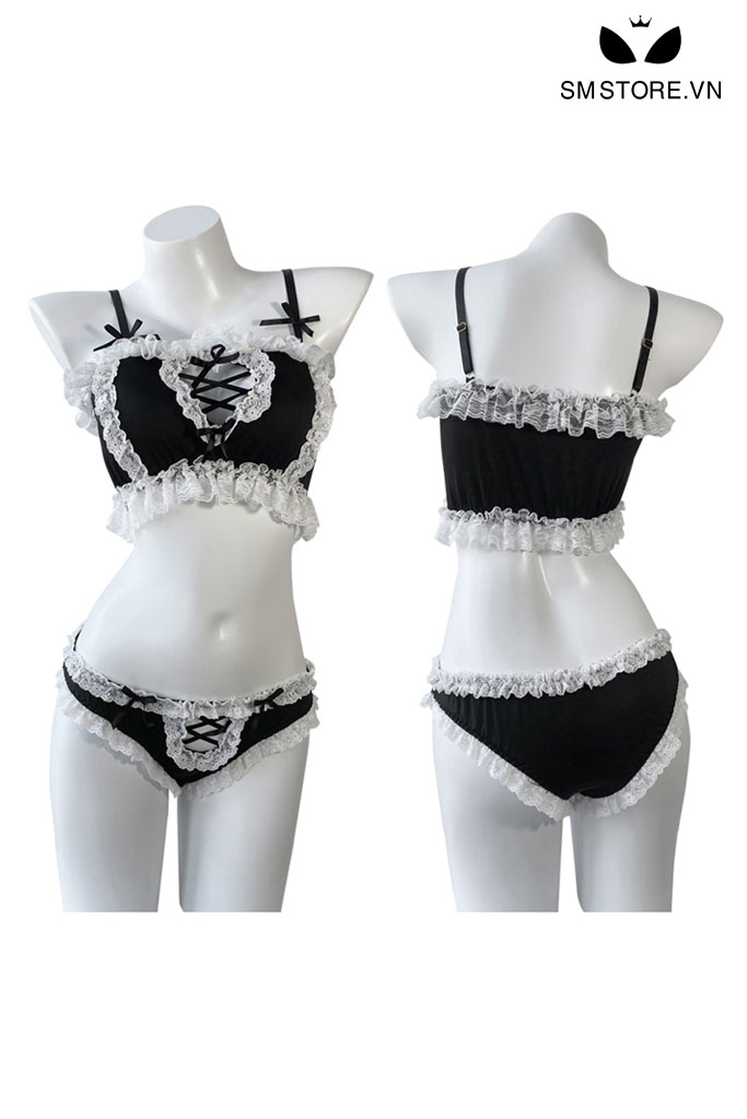 SMS086 - Cosplay lolita bikini đen 2 mảnh cực dễ thương & quyến rũ
