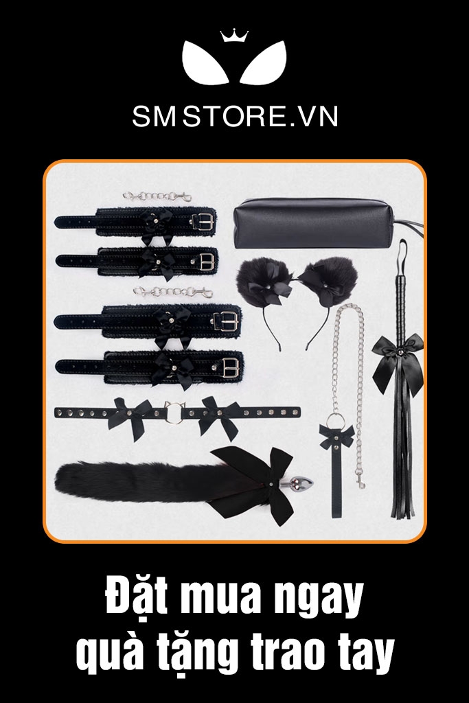 SMT099 - Dụng cụ chơi SM bộ 8 món cao cấp màu đen