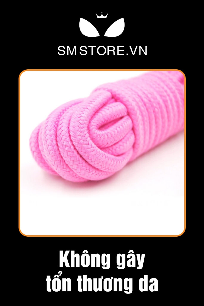 SMT102 - Dây trói tình yêu bông cotton mềm mịn, màu hồng dài 15m
