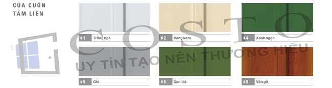 Bảng màu cửa cuốn tấm liền Austdoor