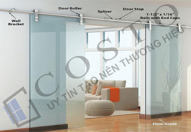 Cửa kính lùa 2 cánh giá bao nhiêu