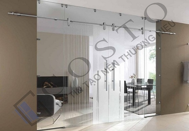 Cửa lùa kính cường lực 2 cánh