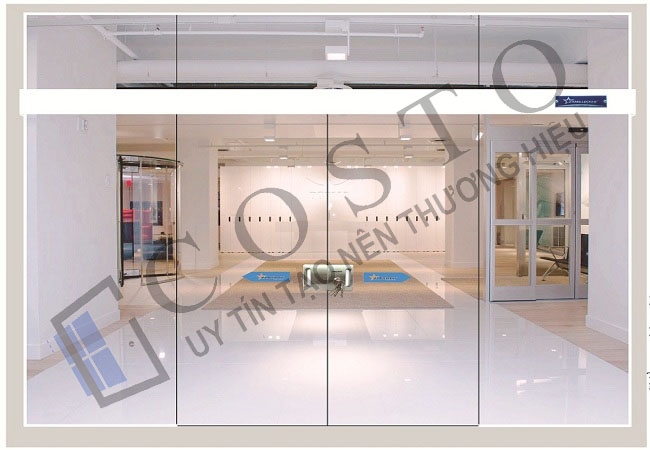 Cửa lùa kính cường lực 2 cánh