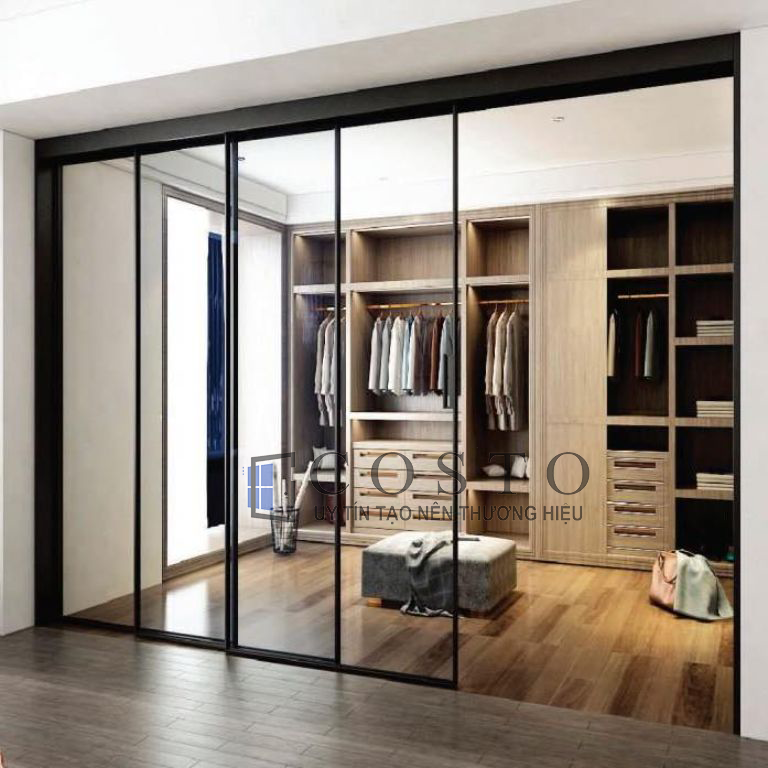 cửa lùa slim không ray dưới