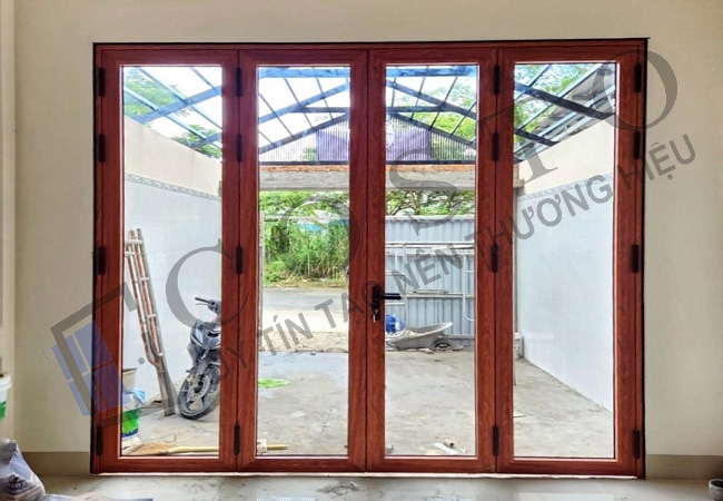 Hình ảnh cửa nhôm vân gỗ