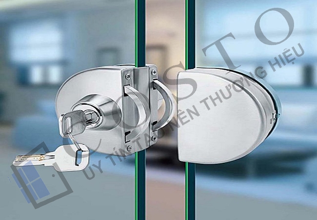 Khóa cửa kính cường lực không cần khoan