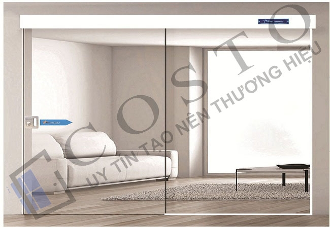 Mẫu cửa lùa kính cường lực