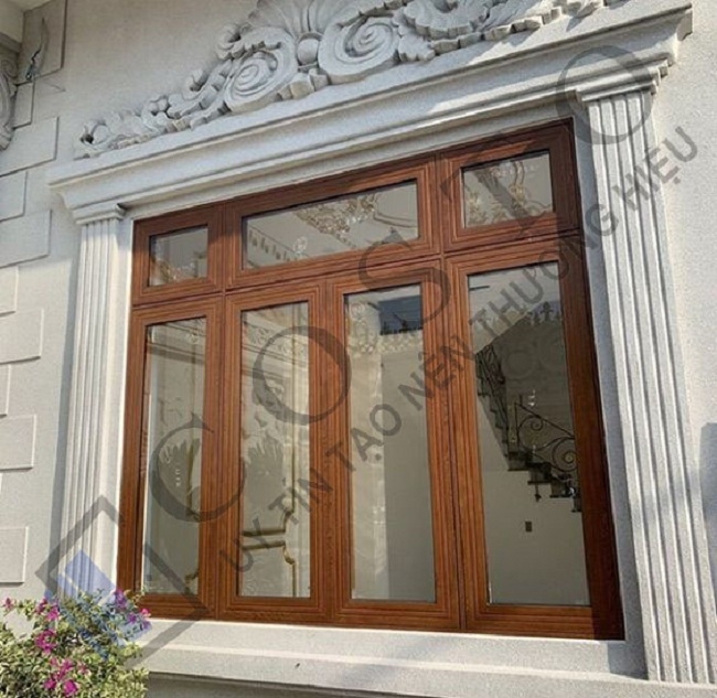 Mẫu cửa nhôm giả gỗ đẹp