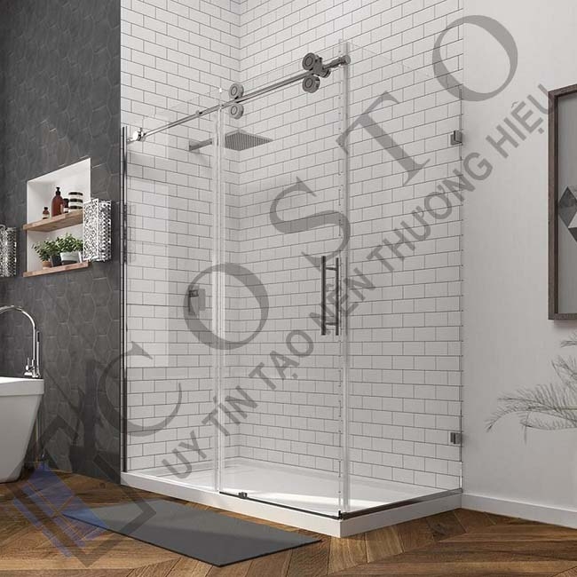 Vách kính nhà tắm mở trượt