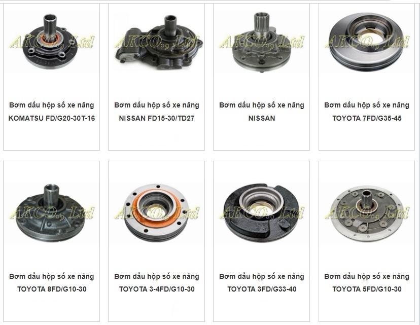 Bơm dầu hộp số xe nâng Komatsu, Mitsubishi, Toyota, TCM, Nissan, Hyster, Yale, Doosan, Hyundai, Clark, Jungheinrich, Heli, Hangcha, Jac..