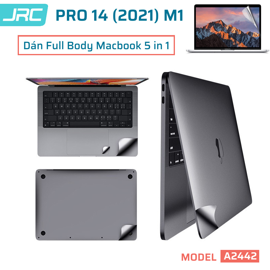 Bộ Dán Full Body Macbook Pro 14 (2021) M1 Chính Hãng JRC